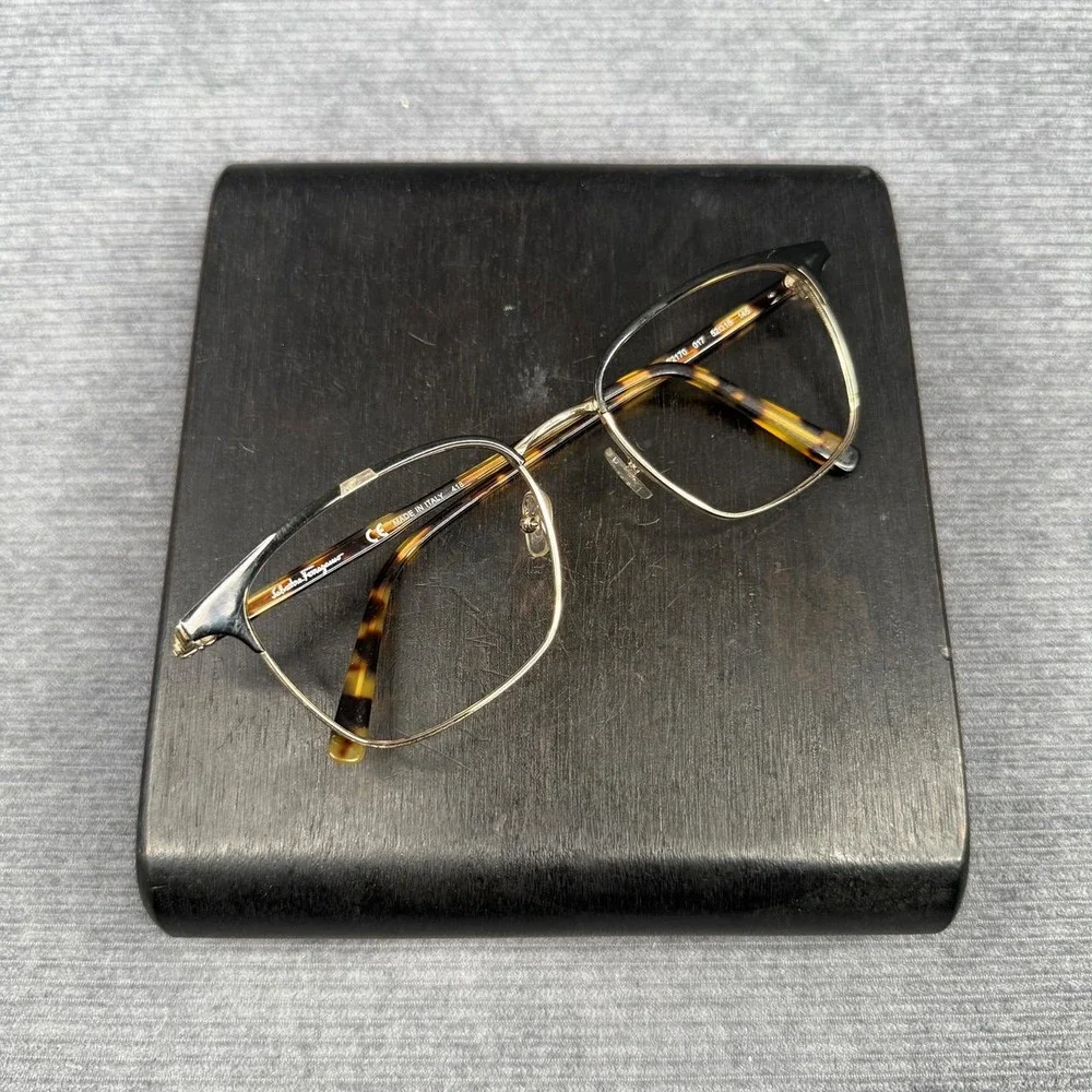 Salvatore Ferragamo SF2170 017 Browline Eyeglasses Gold Tortoise 52-18-145 Italy